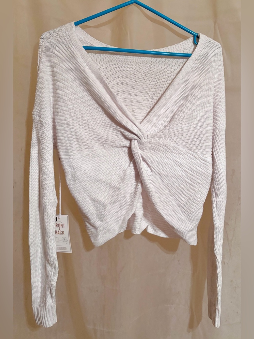 Hollister-“Front & Back” Pull Over Sweater-White-XTRA-Small-NWT